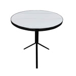 Mesita Redonda Black Marquina Base Negra