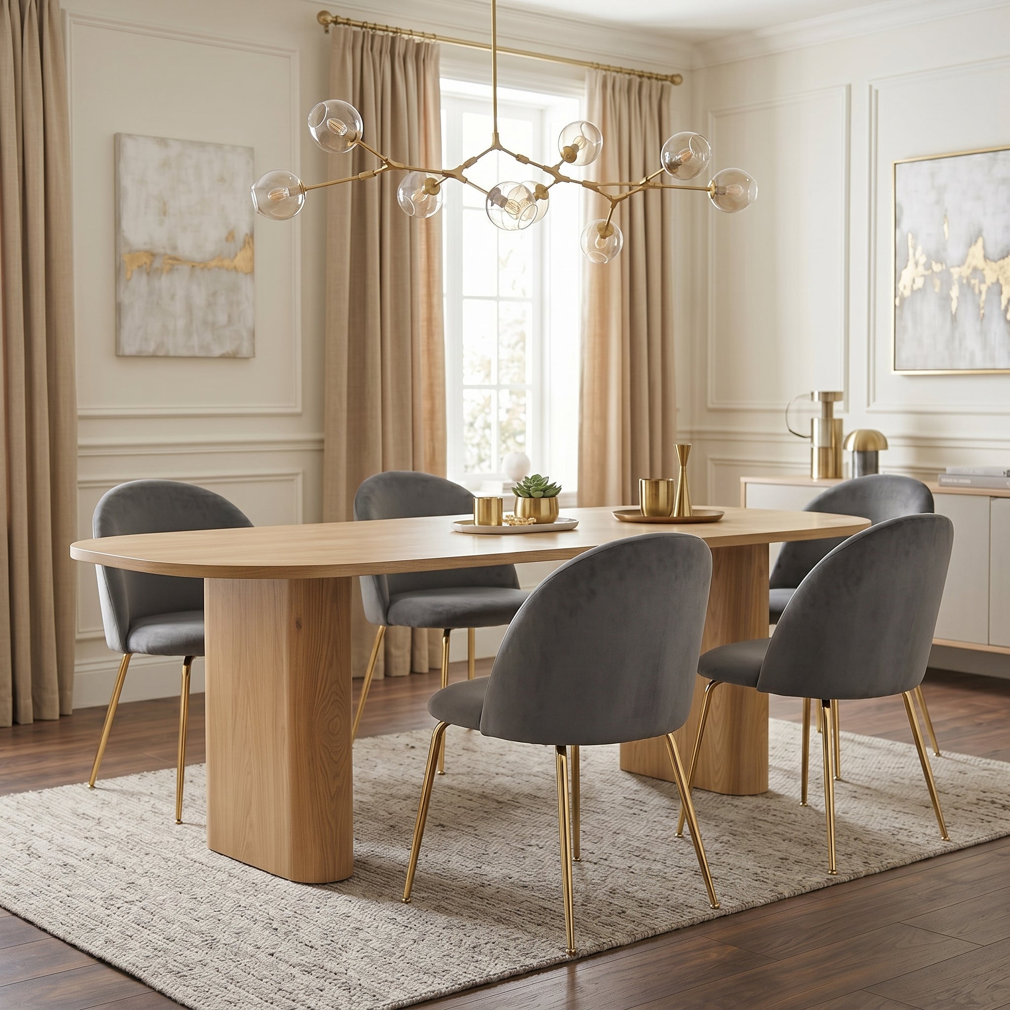 Silla Helia Gris Oscuro Base Dorada