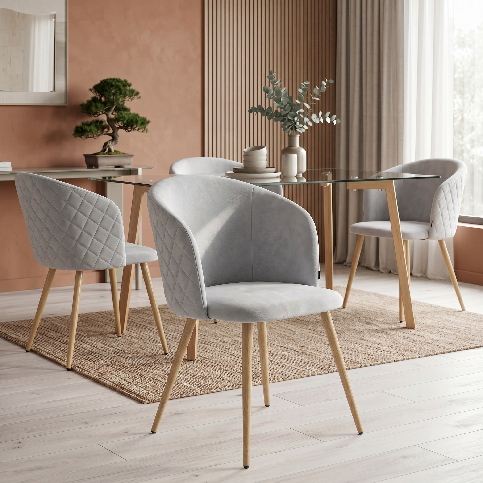 Silla Jade Pana Gris Claro Base Natural