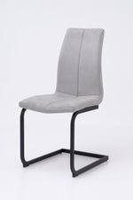 Silla Vezia Gris Claro Pana Base Negra