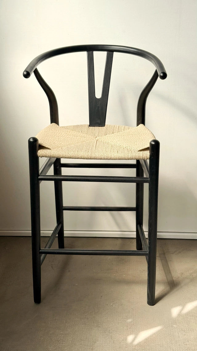 Banqueta Wishbone Natural Black