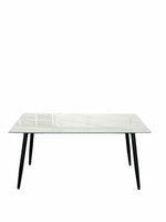 Mesa Aira Calacatta Blanco Brillante Base Negra