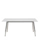 Mesa Aira Calacatta Blanco Brillante Base Cromo