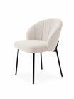 Silla Dublin Chenille Gris Claro Base Negra