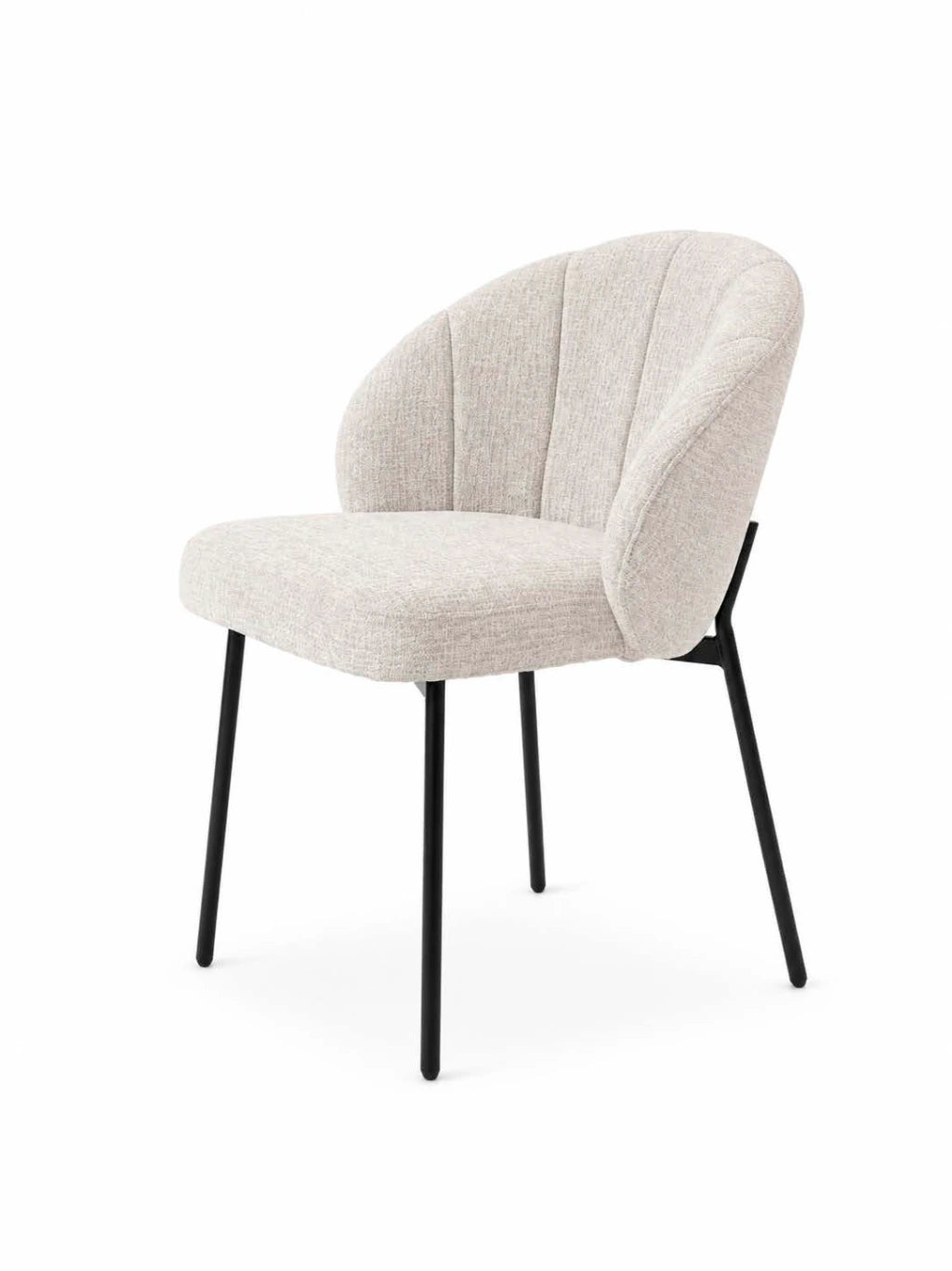 Silla Dublin Chenille Gris Claro Base Negra
