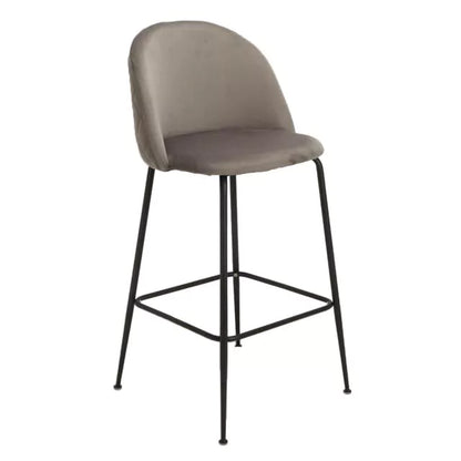 Banqueta Helia Pana Gris Claro Base Negra