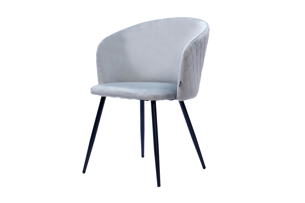 Silla Jade Pana Gris Claro Base Negra