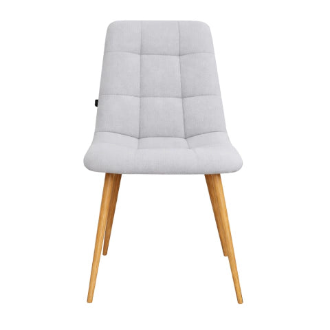 Silla Victoria Gris Claro Pana Base Natural