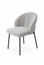 Silla Dublin Chenille Gris Oscuro Base Negra