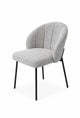 Silla Dublin Chenille Gris Oscuro Base Negra