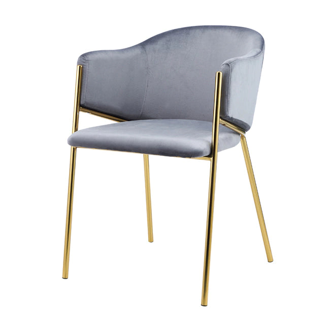 Silla Nubia Pana Gris Oscuro Base Dorada