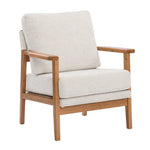 Sillón Niko Chenille Beige Base Natural