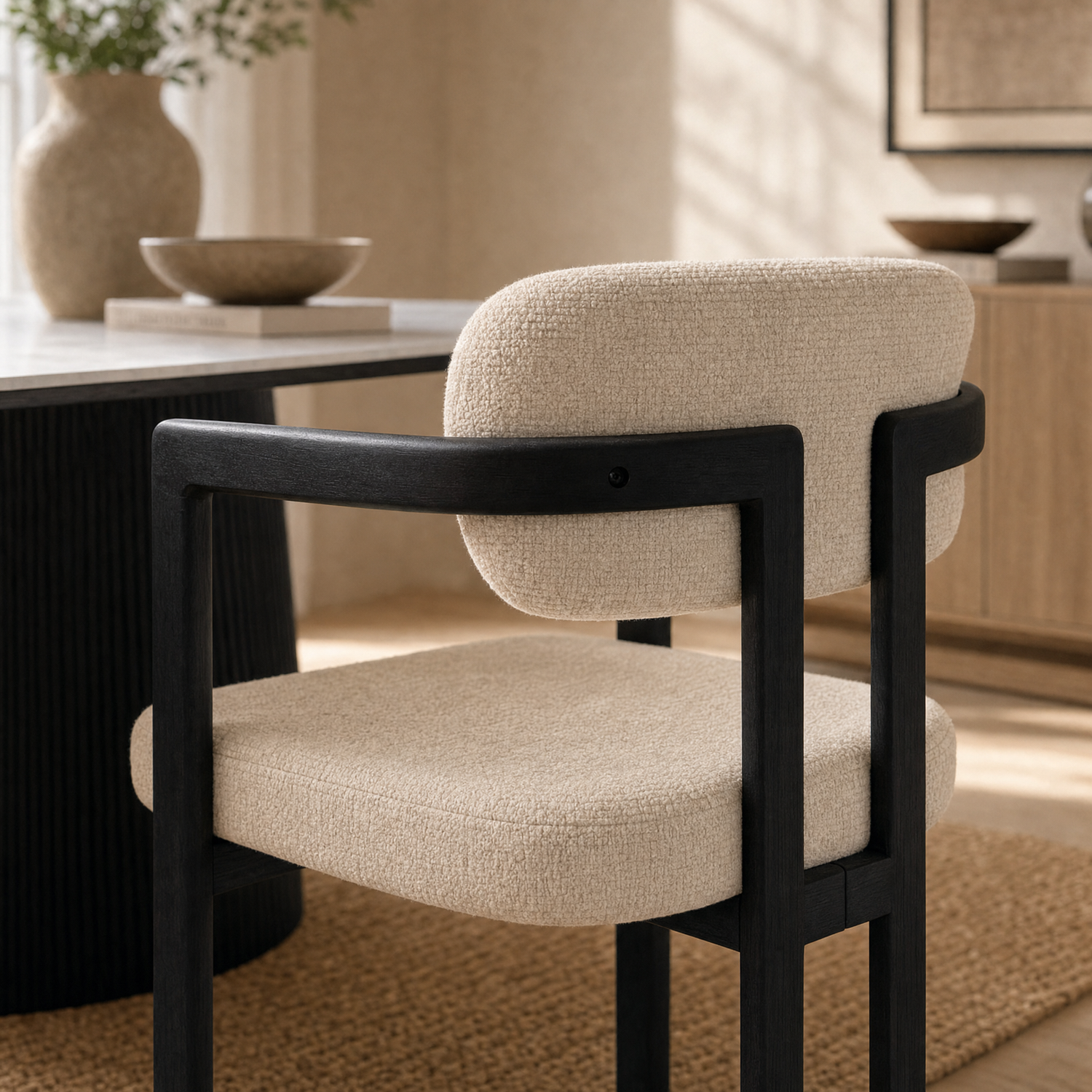Silla Besaya Beige Base Negra