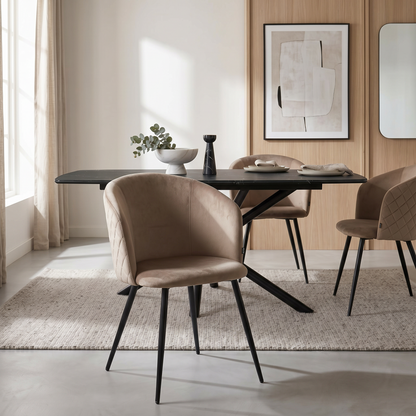 Silla Jade Pana Taupe Base Negra