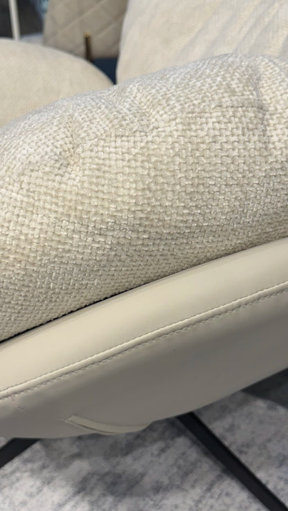 Sillón Arman Ecocuero Taupe c/Chenille con Taupe