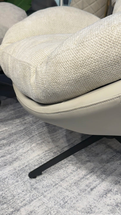 Sillón Arman Ecocuero Taupe c/Chenille con Taupe