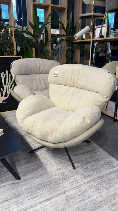 Sillón Arman Ecocuero Taupe c/Chenille con Taupe