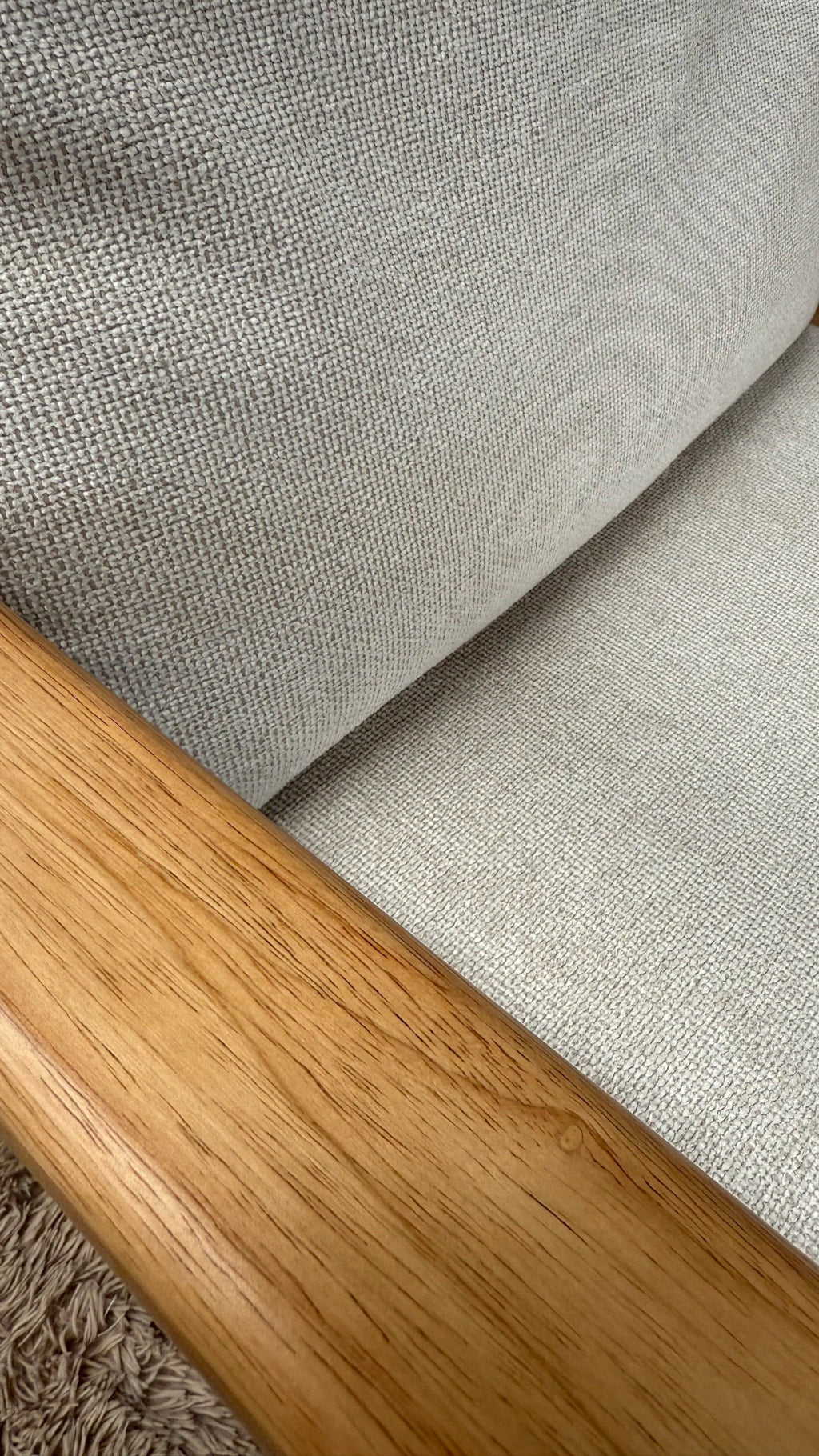 Sillón Niko Chenille Beige Base Natural