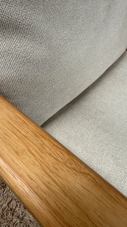 Sillón Niko Chenille Beige Base Natural