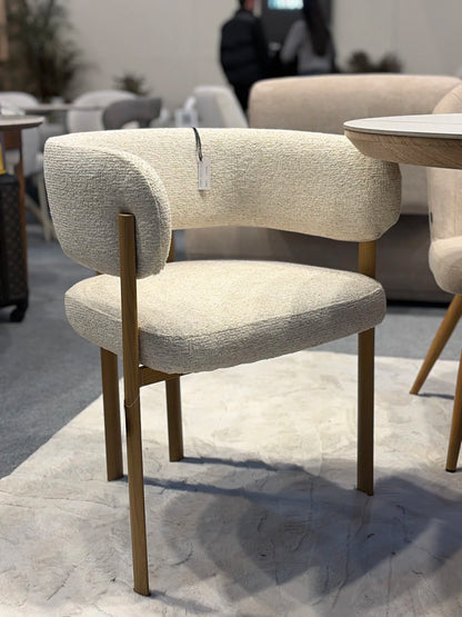 Silla Carly Chenille Gris Base Natural