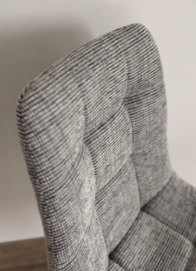 Silla Dallas Chenille Gris Claro Base Natural