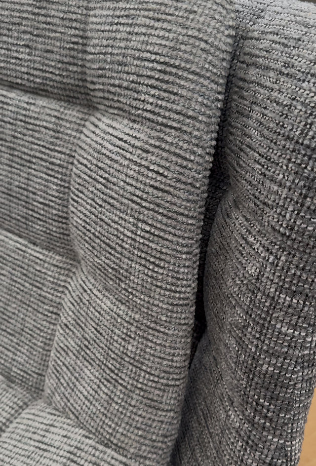 Silla Dallas Chenille Gris Oscuro Base Natural