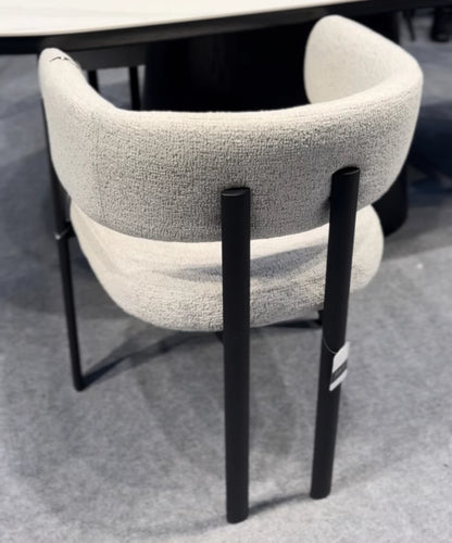 Silla Carly Chenille Gris Base Negra