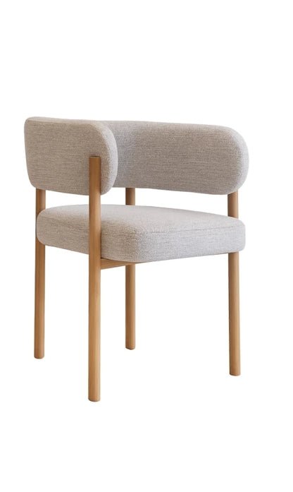 Silla Carly Chenille Gris Base Natural