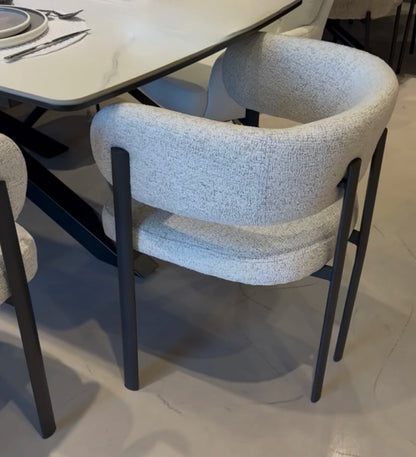 Silla Carly Chenille Gris Base Negra