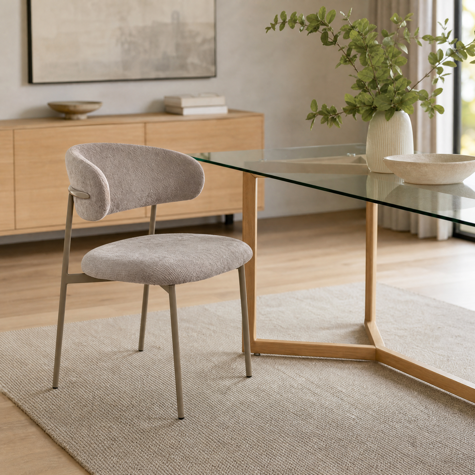 Silla Zuno Pro Gris Claro Base Capuccino