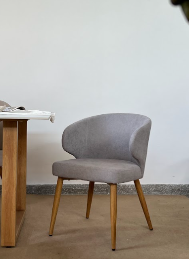 Silla Vita Gris Claro Base Natural