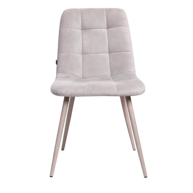 Silla Victoria Gris Claro Pana Base Capuccino