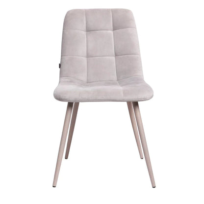 Silla Victoria Gris Claro Pana Base Capuccino