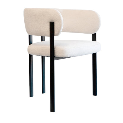 Silla Carly Chenille Natural Base Negra