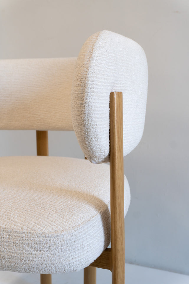 Silla Carly Chenille Natural Base Natural