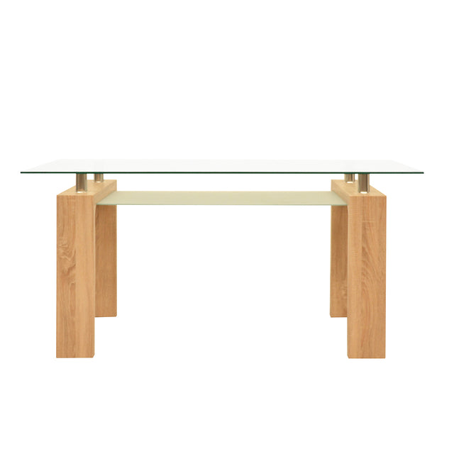 Mesa Lume Vidrio Base Natural