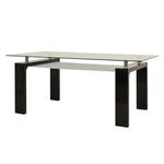 Mesa Lume Vidrio Base Negra