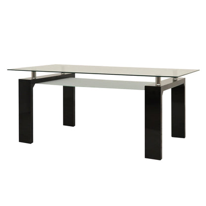 Mesa Lume Vidrio Base Negra