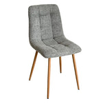 Silla Dallas Chenille Gris Claro Base Natural