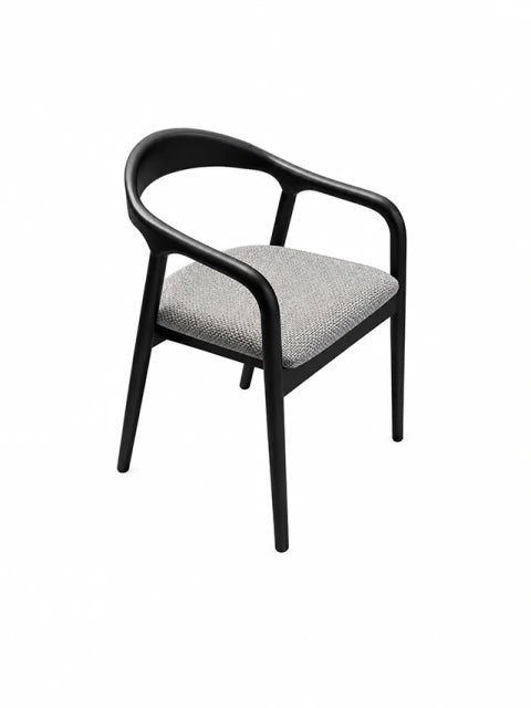 Silla Greta Gris Base Negra