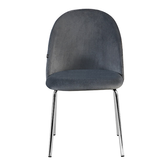Silla Catania Pana Gris Oscuro Base Cromo