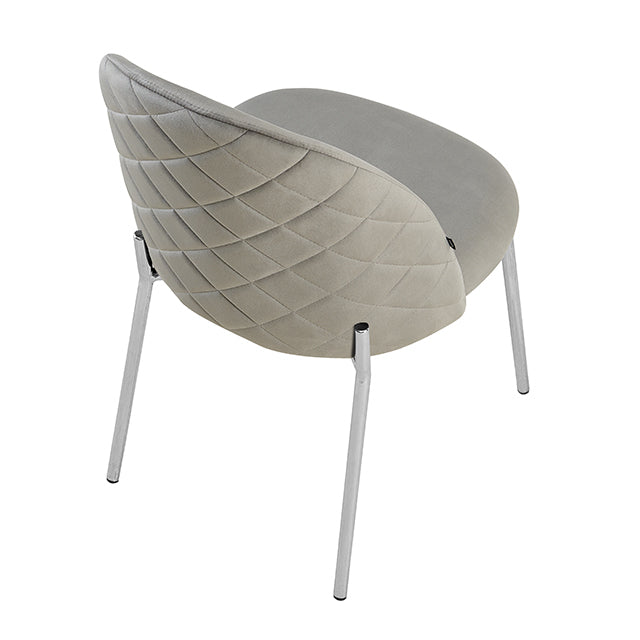 Silla Catania Pana Gris Claro Base Cromo