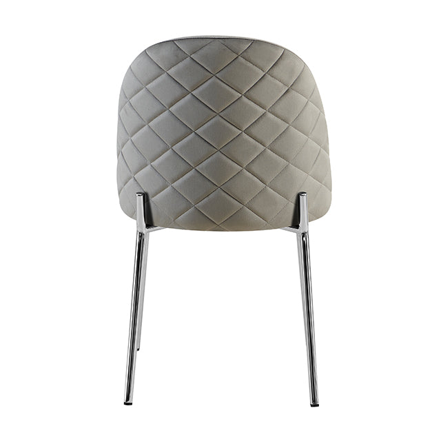 Silla Catania Pana Gris Claro Base Cromo