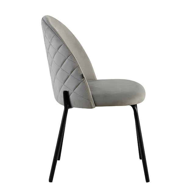 Silla Catania Pana Gris Claro Base Negra