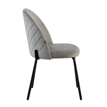 Silla Catania Pana Gris Claro Base Negra