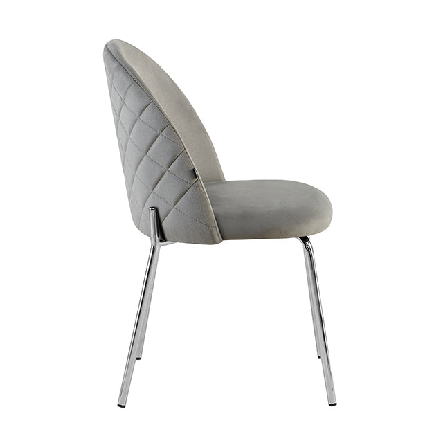 Silla Catania Pana Gris Claro Base Cromo