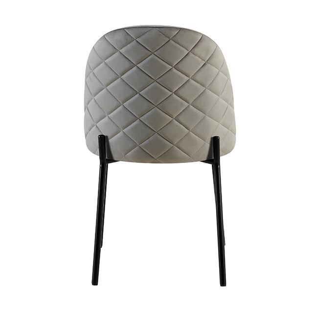 Silla Catania Pana Gris Claro Base Negra