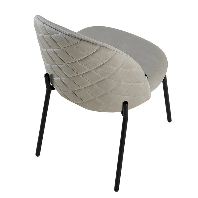 Silla Catania Pana Gris Claro Base Negra