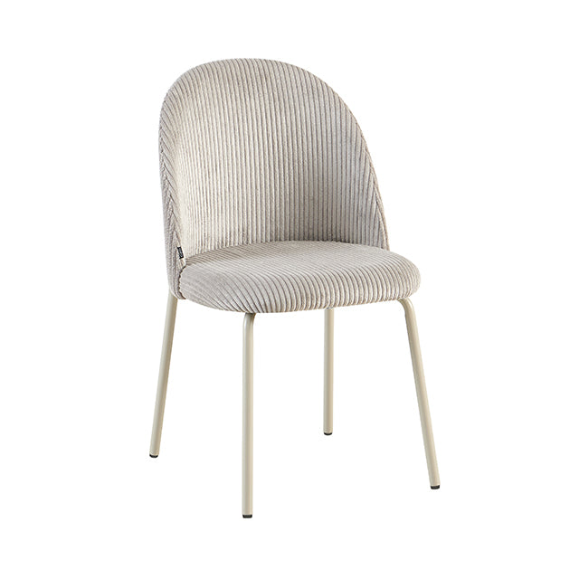 Silla Catania Gris Perla Corderoy Base Capuccino