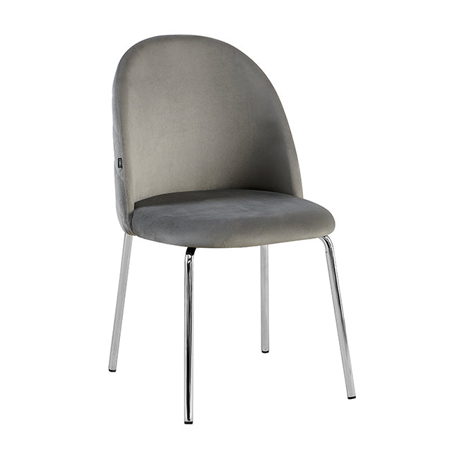 Silla Catania Pana Gris Claro Base Cromo